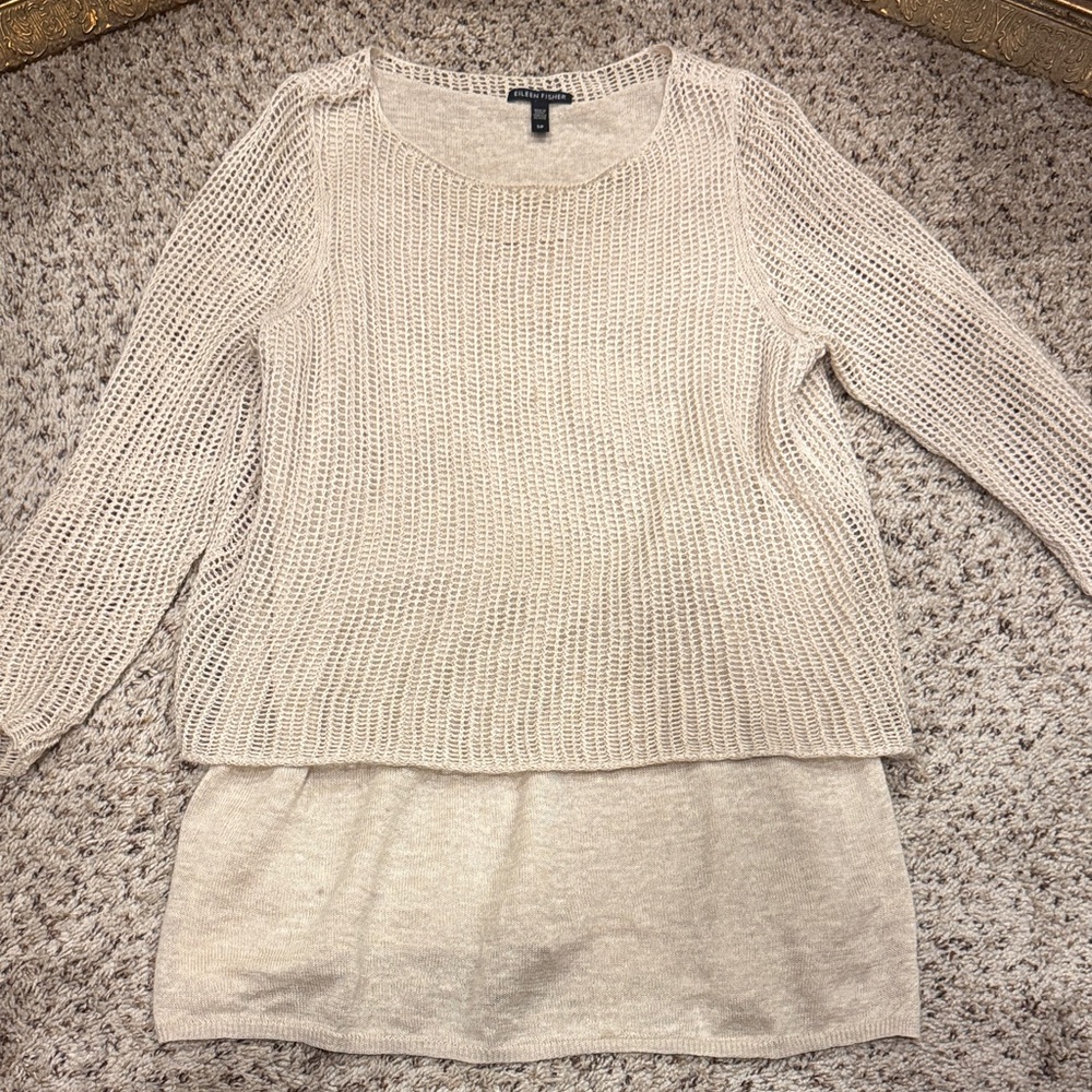Eileen Fisher Cream Knit Sweater